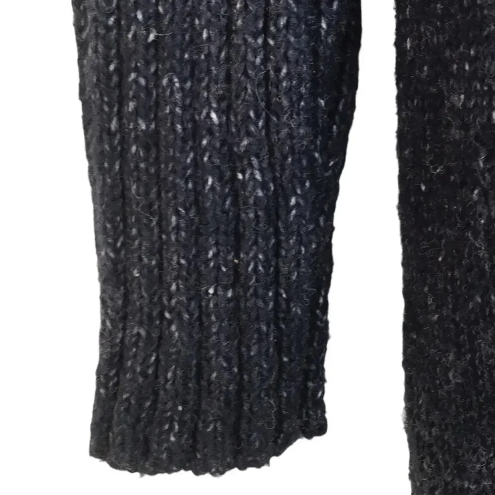 SimplyVera Vera Wang Knit Cardigan Tie Waist Sweater Pockets Marled Navy Large - Picture 9 of 15